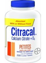 Calcium Citrate Supplements, Calcium Citrate Petites