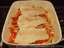 Cod Prepared Over a Bed of Vegetables