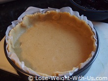 Pastry in Place with the Top Layer of Baking Paper Removed