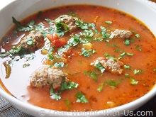 Italian Meatball Soup Served