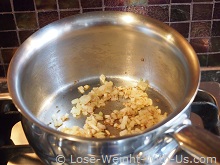 Sauteeing the Garlic, Onion and Nutmeg