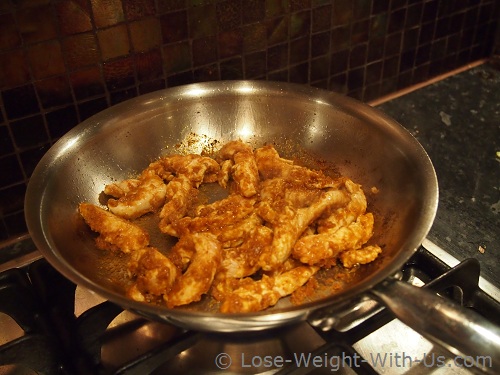 Browning the Chicken With the Thai Red Curry Paste