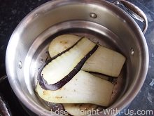 Aubergines Prepared for Cooking
