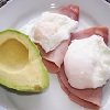 Poached Eggs with Avocado and Ham
