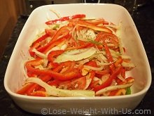 Fennel, Bell Peppers and Tomatoes Prepared