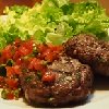 Gourmet Beef Burger With Lettuce Salad