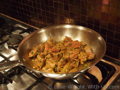 Browning the Lamb for a Delicious Curry