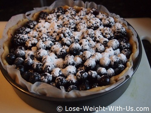 Blueberry Pie Ready for Cooking With Sweetener