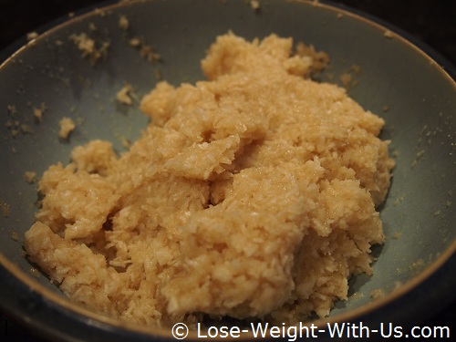 Coconut Mixture Ready to Divide into Small Biscuits
