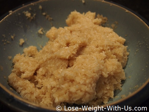 Coconut Mixture Ready to Divide into Small Biscuits