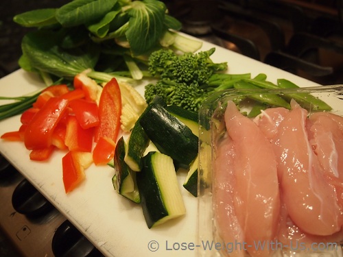 Ingredients for a Thai Red Chicken Curry